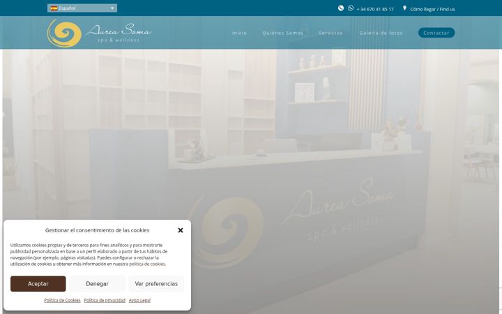 Snimka zaslona za aureasomaspa.com