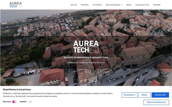 Snimka zaslona za aureatech.it