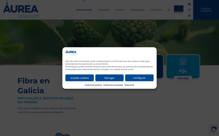 Snimka zaslona za aureatelecom.com