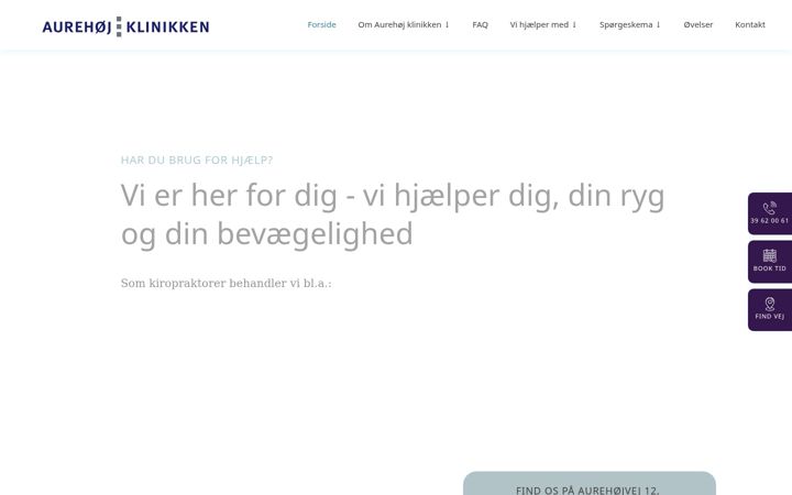Snimka zaslona za aurehoejklinikken.dk