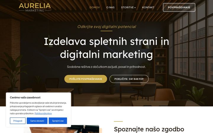 Screenshot of aurelia-marketing.si