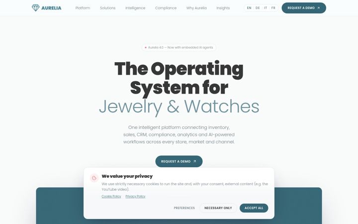 Screenshot of aureliahub.com