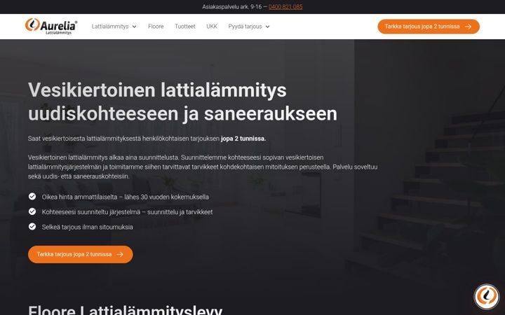 Ekraanipilt saidist aurelialattialammitys.fi