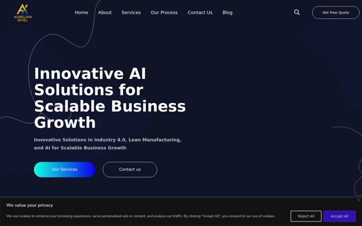 Screenshot of aurelianintel.com