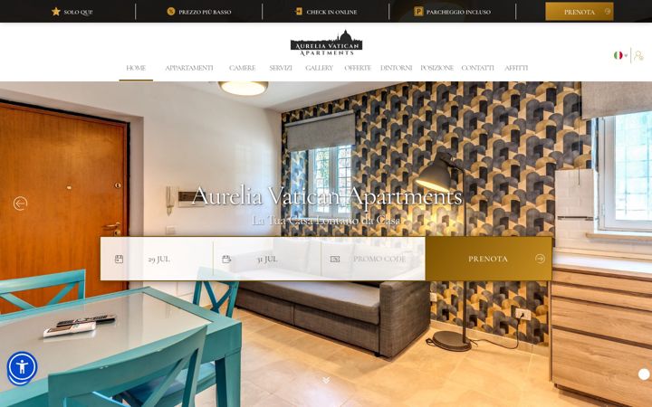 Snímek obrazovky aureliavaticanapartments.com