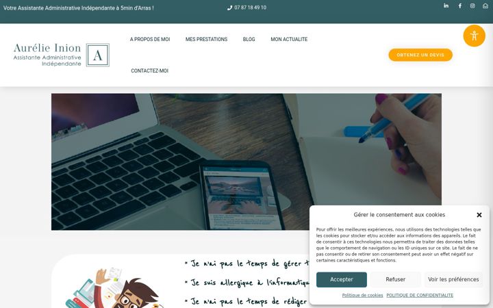 Captura de ecrã de aurelie-inion.fr
