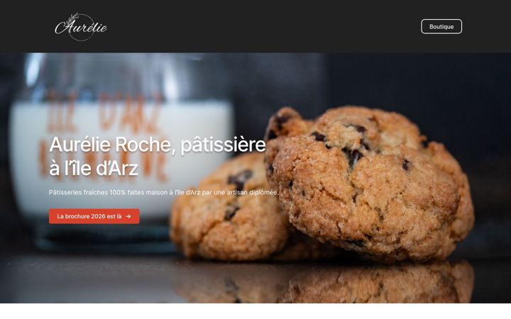 Kuvakaappaus sivustosta aurelie-patisserie.fr