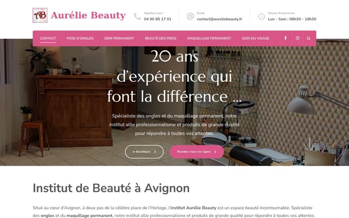 Kuvakaappaus sivustosta aureliebeauty.fr