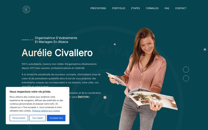 Screenshot van aureliecivallero.com