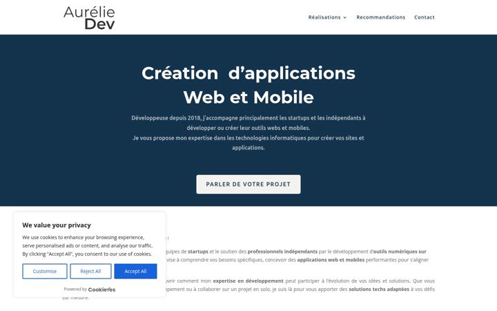 Screenshot of aureliedev.com
