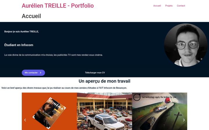 Screenshot stránky aurelien-treille.fr