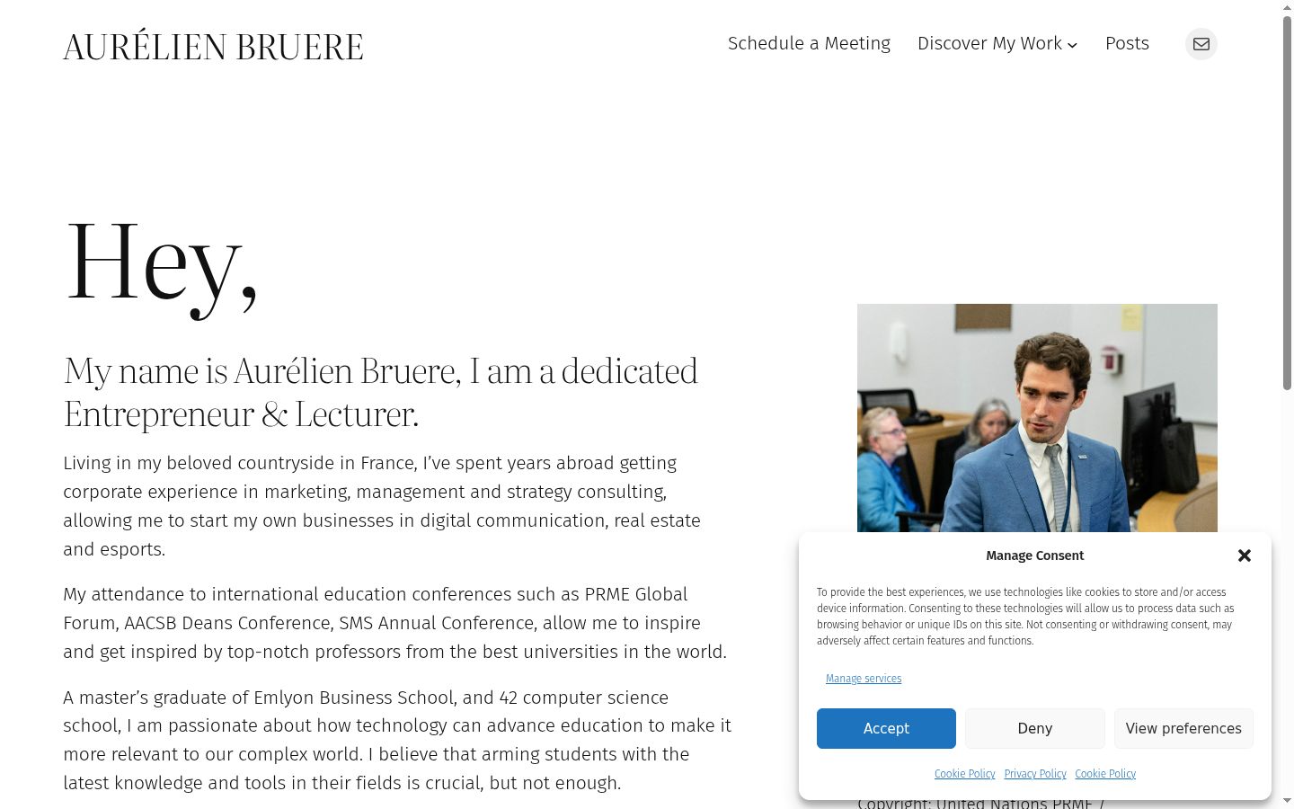 Screenshot tal-banner tal-kunsens muri qabel kwalunkwe interazzjoni
