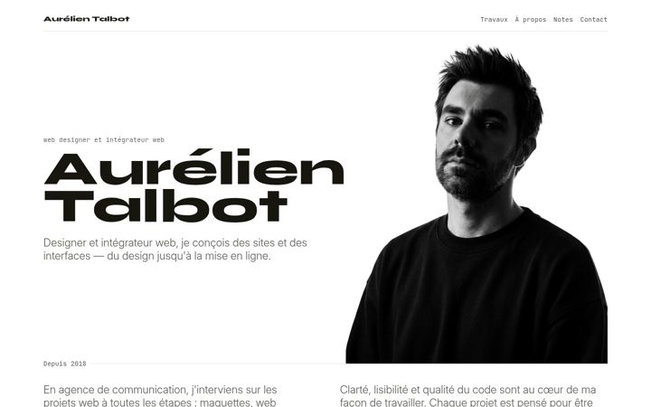 Screenshot van aurelientalbot.fr