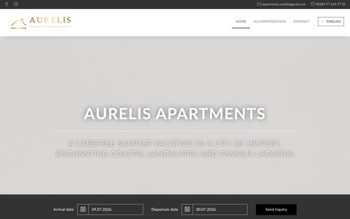 Screenshot of aurelis-apartments.com