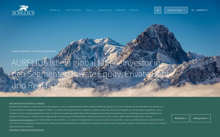 Screenshot of aureliusinvest.de