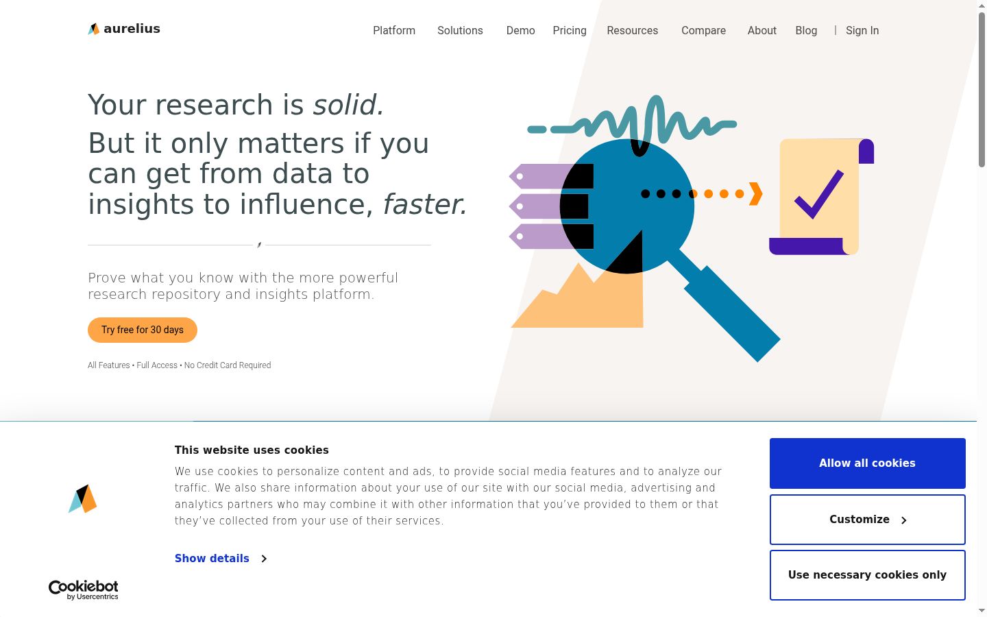 Screenshot of the consent banner shown before any interaction