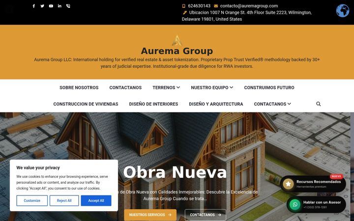Ekrano kopija aurema-group.com