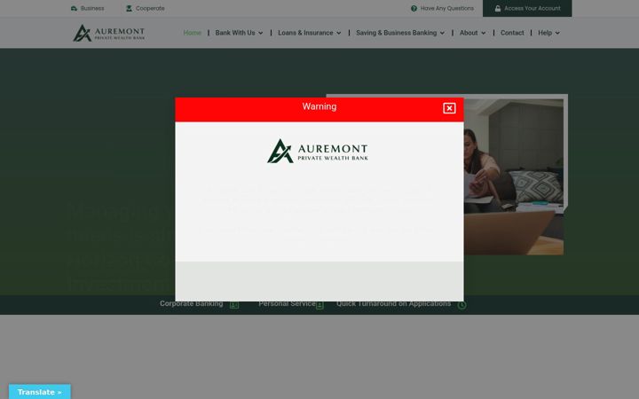 Screenshot of auremontprivatewealth.com