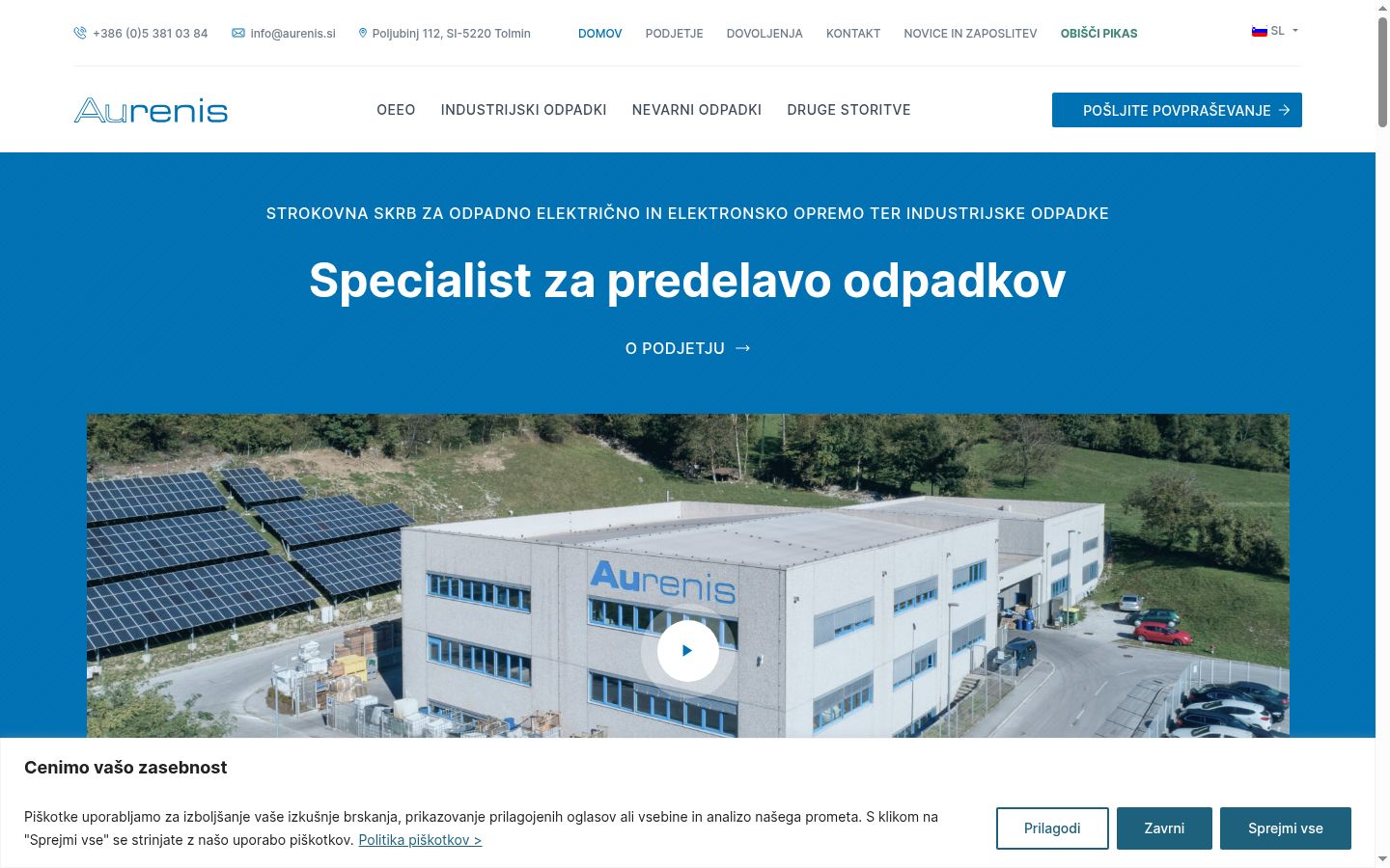 Snímek obrazovky baneru souhlasu zobrazeného před jakoukoli interakcí
