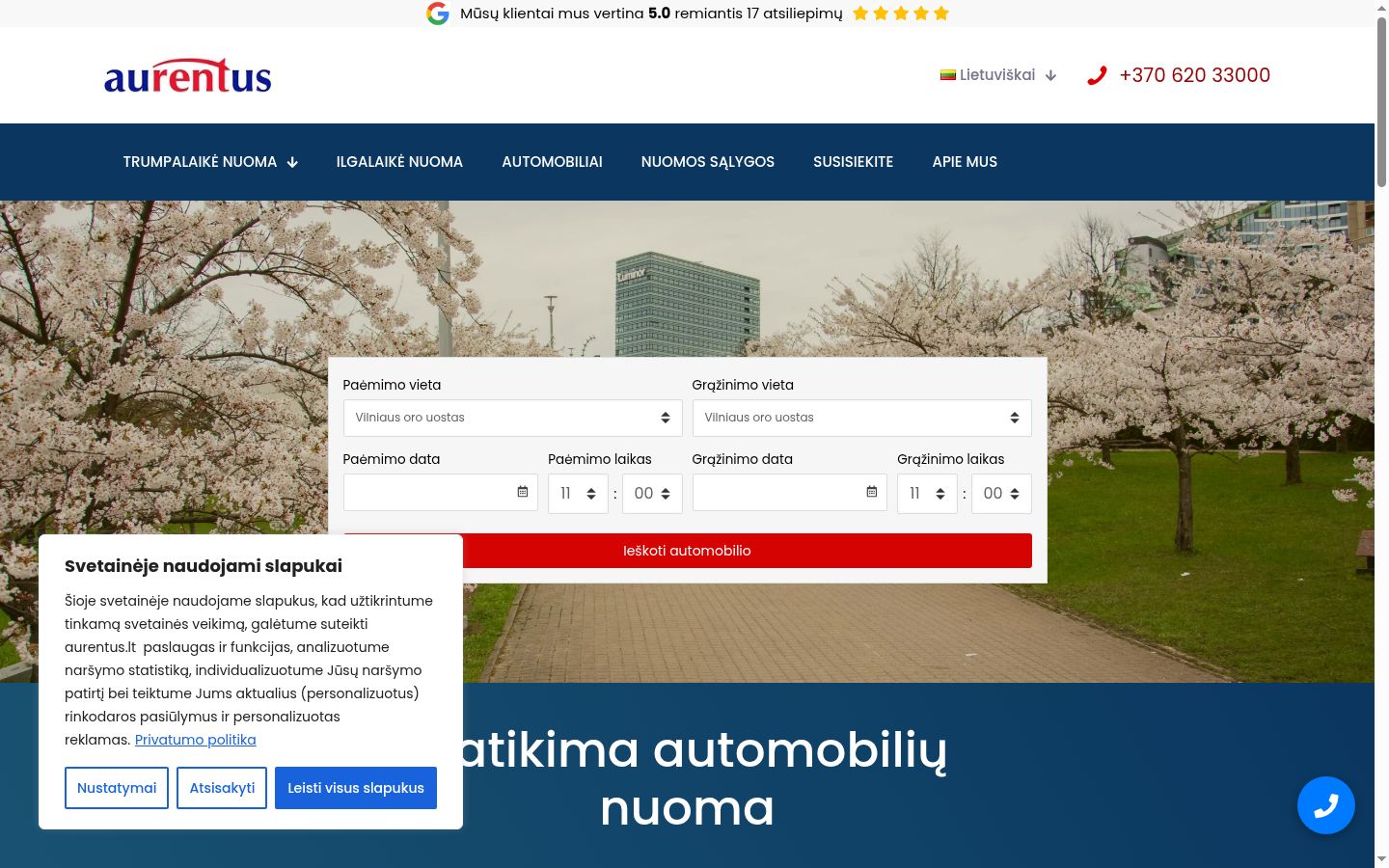 Sutikimo reklamjuostės, rodytos prieš bet kokią sąveiką, ekrano kopija