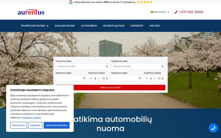 Ekrano kopija aurentus.lt