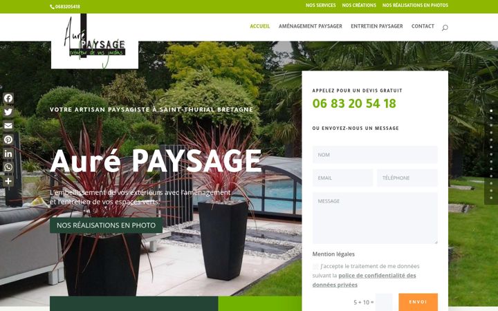Capture d'écran de aurepaysage.com