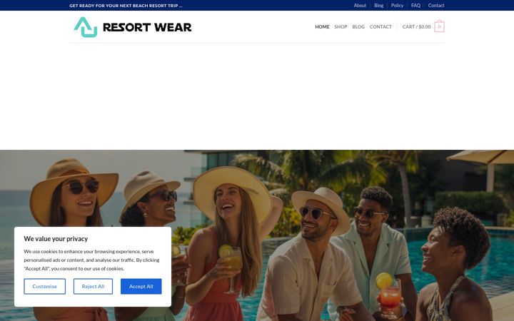 Screenshot of auresortwear.com