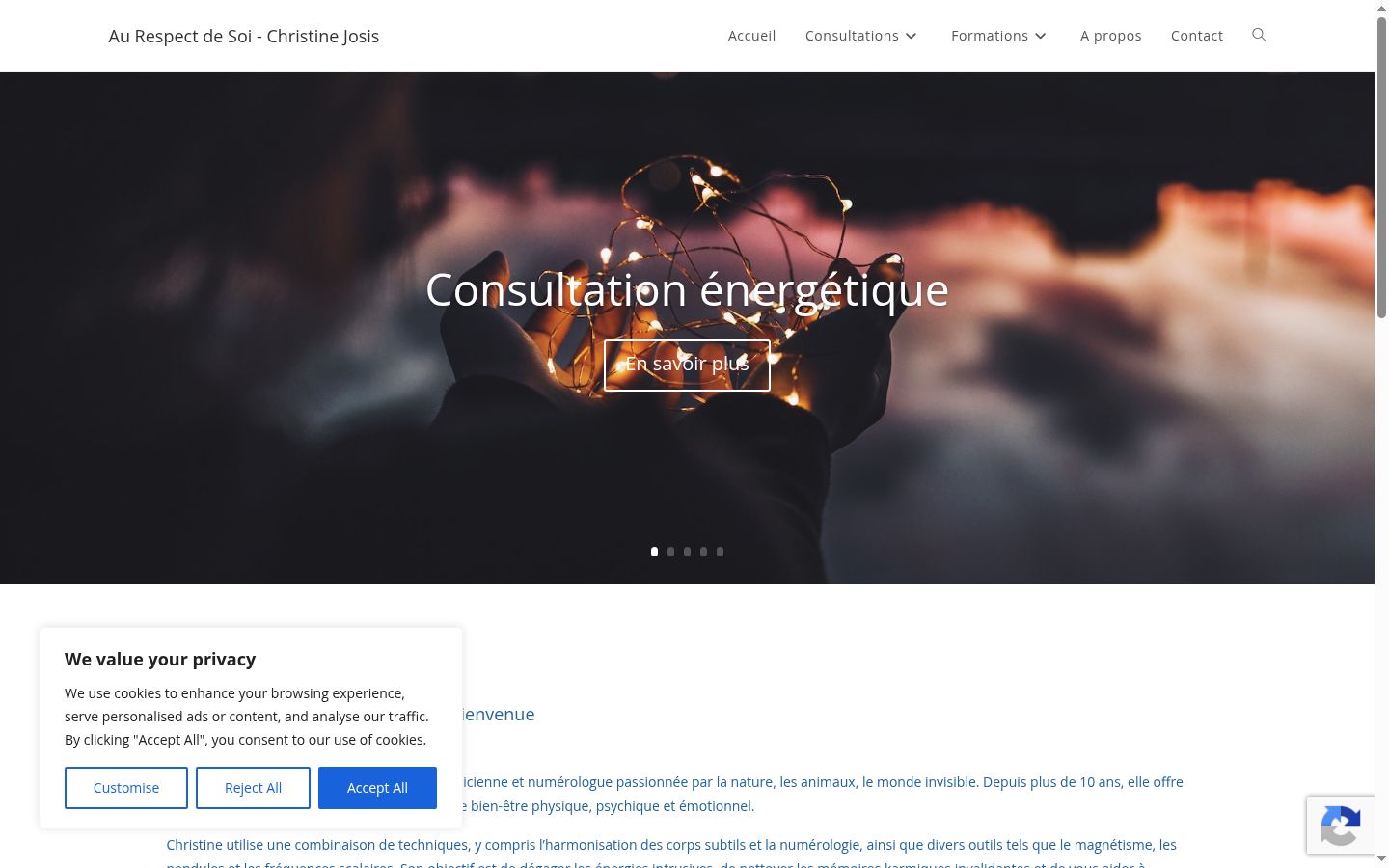 Screenshot of the consent banner shown before any interaction