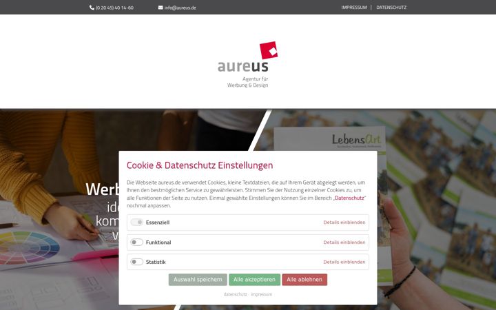 Screenshot of aureus.de