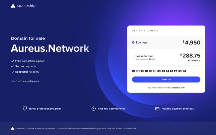 Screenshot of aureus.network