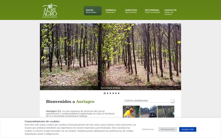 Screenshot of auriagro.com
