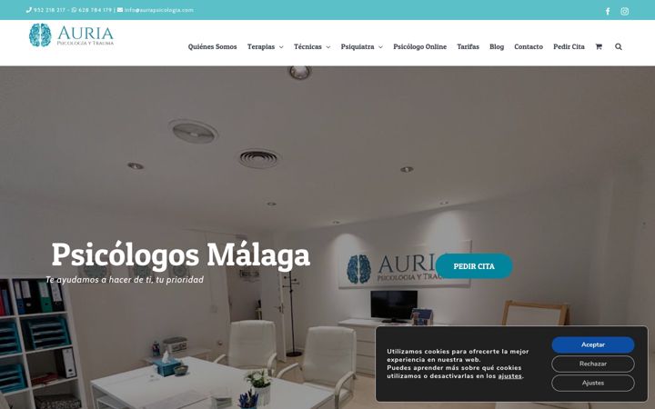 Zrzut ekranu auriapsicologia.com