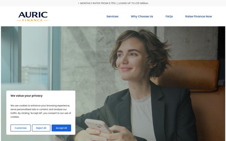 Screenshot of auricfinance.co.uk