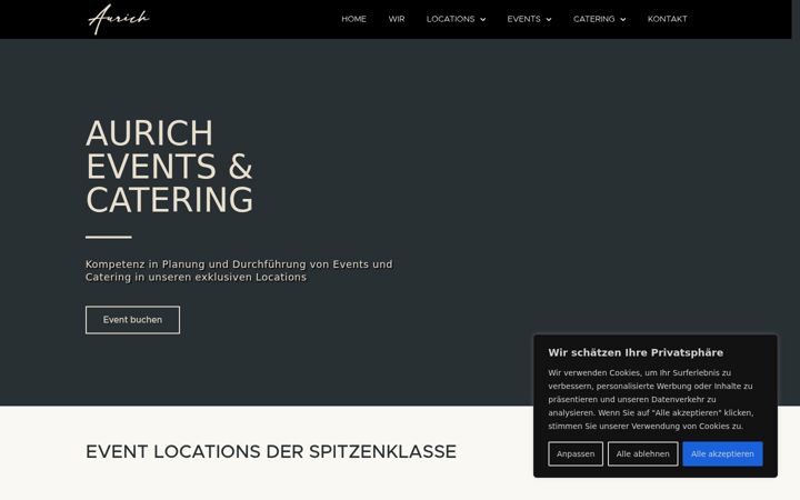 Screenshot of aurich-catering.com
