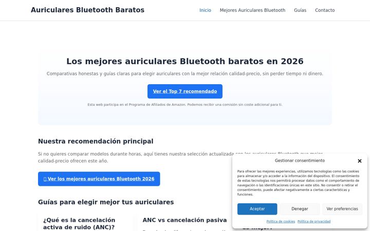 Screenshot of auricularesbluetoothbaratos.com