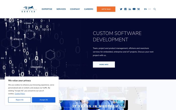 Screenshot of auriga.com