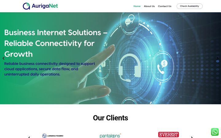 Screenshot of auriganet.in