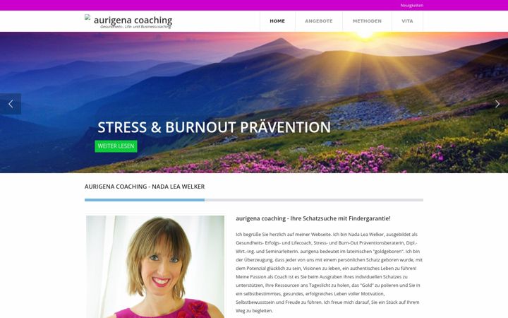 Screenshot of aurigena-coaching.de