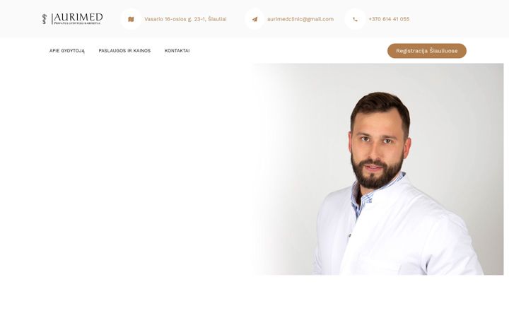 Screenshot of aurimed.lt