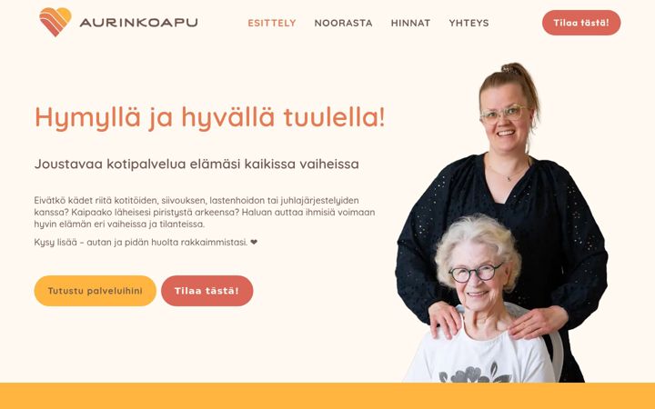 Captura de pantalla de aurinkoapu.fi