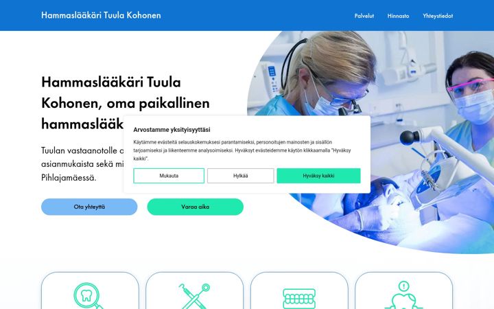 Captura de pantalla de aurinkohammas.fi