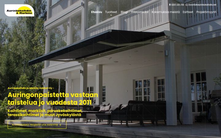 Screenshot of aurinkokaihdin.net