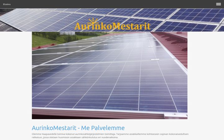 Screenshot of aurinkomestarit.fi