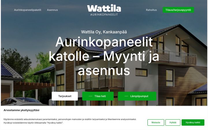 Screenshot van aurinkopaneelitkatolle.fi