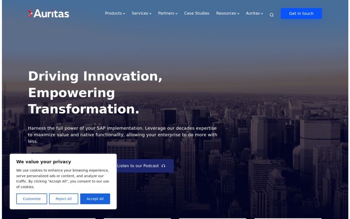 Screenshot von auritas.com