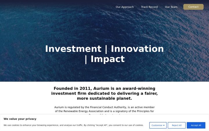 Screenshot von auriumcapital.com