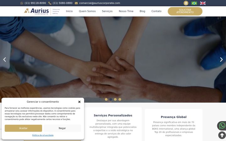 Screenshot von auriuscorporate.com