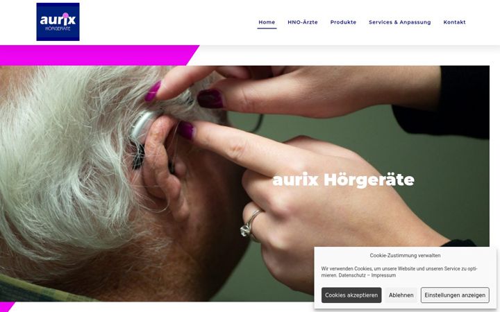 Screenshot of aurix-hoergeraete.de