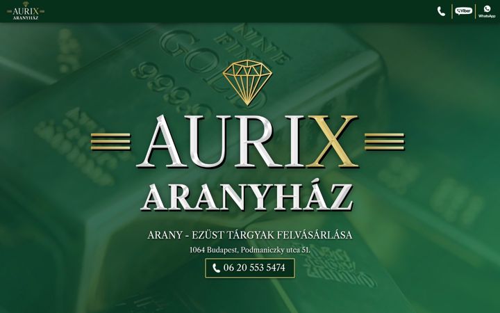 Screenshot of aurixaranyfelvasarlas.hu