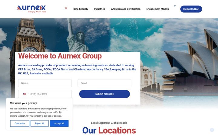 Screenshot of aurnex.com
